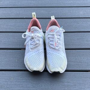 Nike Air Max 270 White and Coral Sneakers